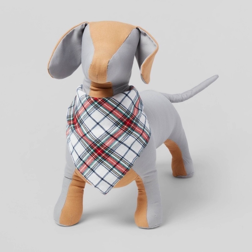 Wondershop Plaid Christmas Brushed Wool Like Dog Fleece Bandana